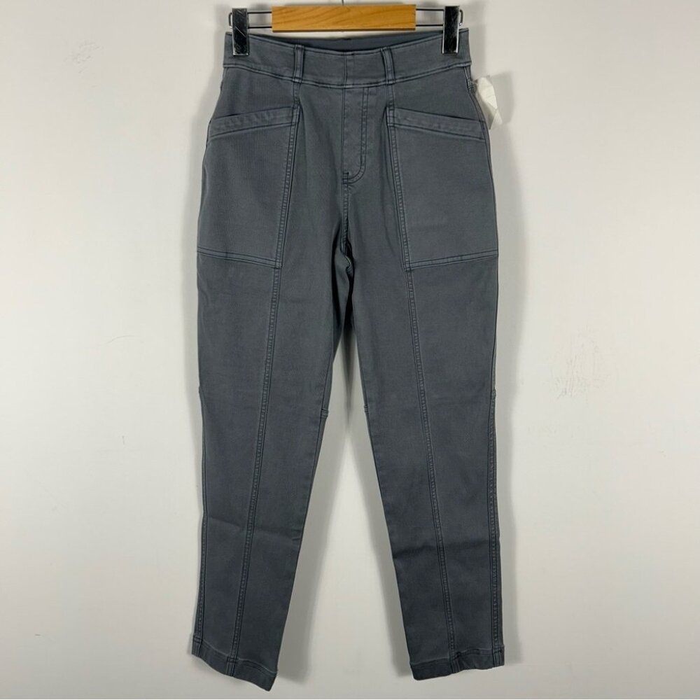❤️ NWT SPANX Stretch Twill Straight Leg Pants Hazy Blue Grey Size XS